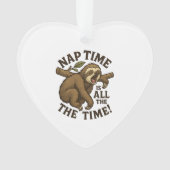 Sleepy Sloth Funny Ornament (Vorderseite)