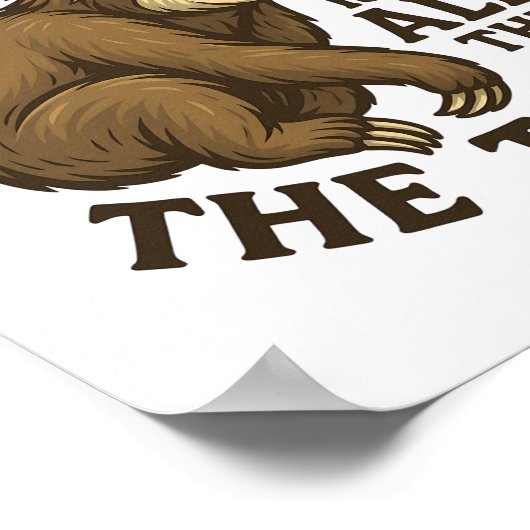 Sleepy Sloth Funny Poster (Ecke)