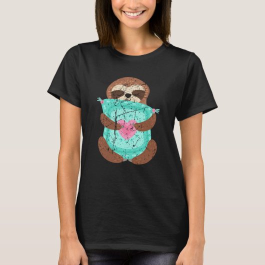 Sleepy Sloth Lazy Animal Distressed Boys Girls T-Shirt (Vorderseite)