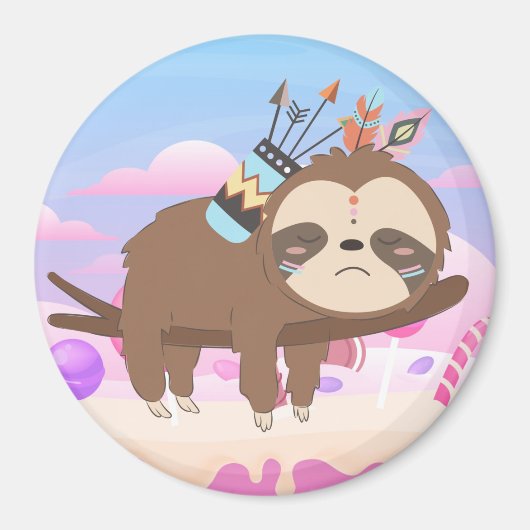 Sleepy Sloth Magnet (Vorne)