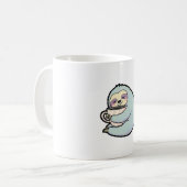 Sleepy Sloth with Coffee – Cute Cozy Illustration Kaffeetasse (Vorderseite Links)