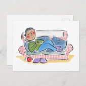 Sleepy Sofa Postkarte (Vorne/Hinten)