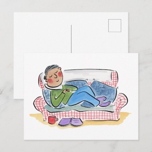 Sleepy Sofa Postkarte (Vorne/Hinten)