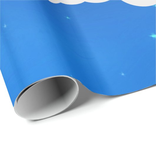 Sleepy Star Blue Starry Sky Geschenkpapier (Rolleneckpunkt)
