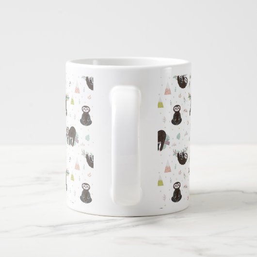 Sleepy Sweet Sloth Pattern Jumbo-Tasse (Rückseite)