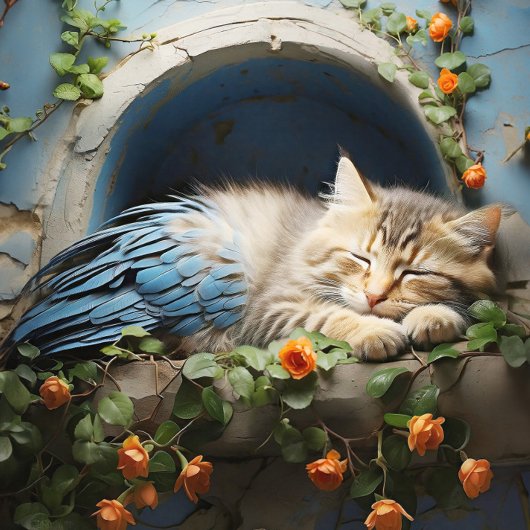 Sleepy Tan Tabby Halb Kitten Halb Bird Puzzle