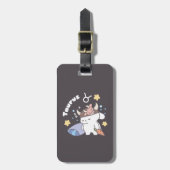 Sleepy Taurus Bunny Pattern - Zodiac Gepäckanhänger (Vorderseite vertikal)