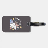 Sleepy Taurus Bunny Pattern - Zodiac Gepäckanhänger (Rückseite horizontal)