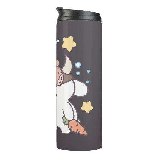 Sleepy Taurus Bunny Pattern - Zodiac Thermosbecher (Nach rechts gedreht)