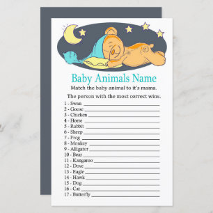 Sleepy Teddy Bär Baby Animes Name Game