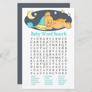 Sleepy Teddy Bär Baby Shooter Word Search Game