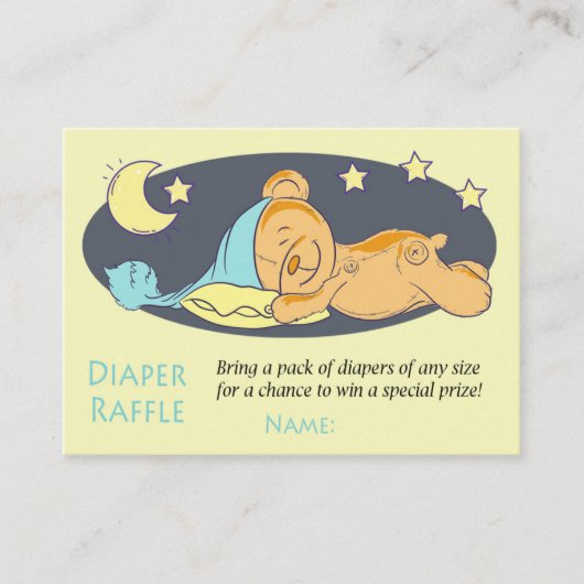 Sleepy Teddy Bär Diaper Raffles Tickets (Vorderseite)