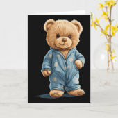 Sleepy Teddy Bear In Comfy Pajamas For Boys And Gi Karte (Gelbe Blume)