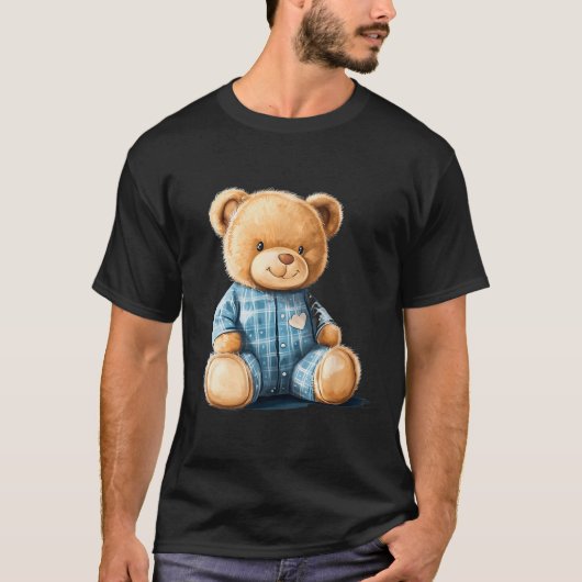 Sleepy Teddy Bear In Cute Pajama Outfit T-Shirt (Vorderseite)