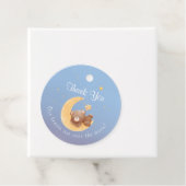 Sleepy Teddy Bear Moon Soft Blue Baby Shower Geschenkanhänger (Beispiel)