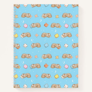 Sleepy Time Sloth Pattern Notizblock