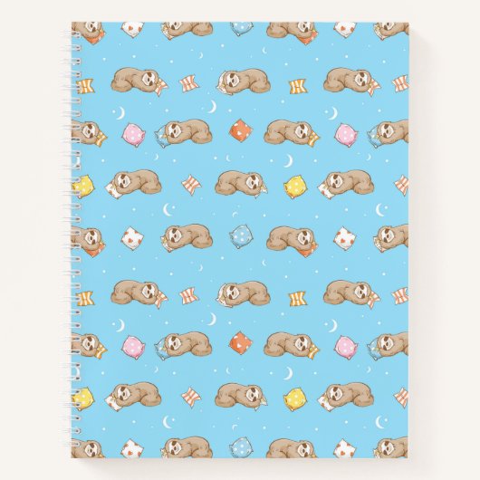 Sleepy Time Sloth Pattern Notizblock (Vorderseite)
