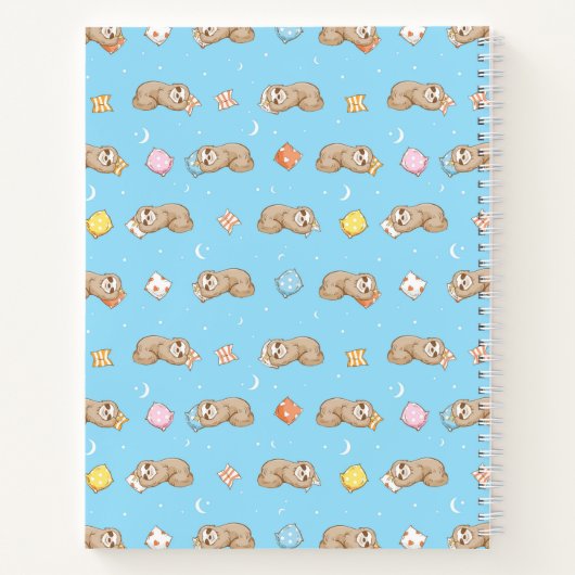 Sleepy Time Sloth Pattern Notizblock (Rückseite)