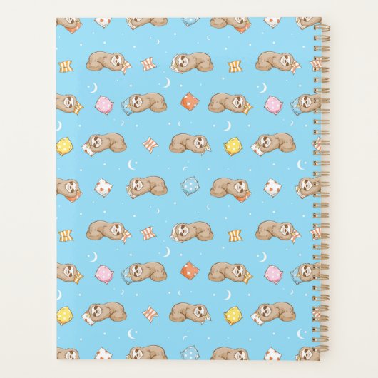 Sleepy Time Sloth Pattern Planer (Rückseite)