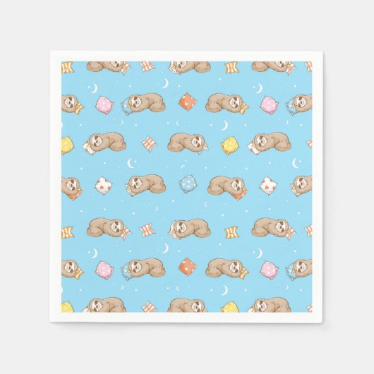 Sleepy Time Sloth Pattern Serviette (Vorderseite)