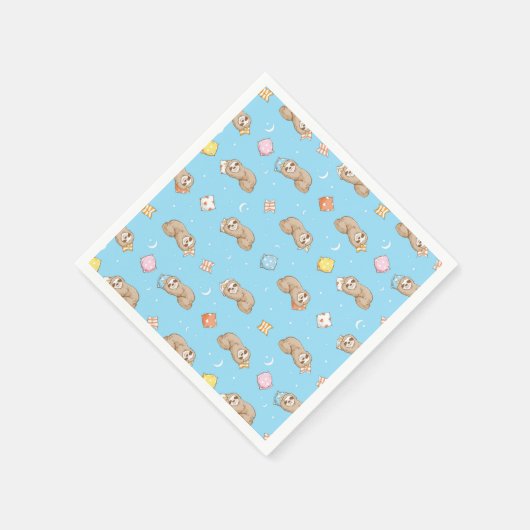 Sleepy Time Sloth Pattern Serviette (Ecke)