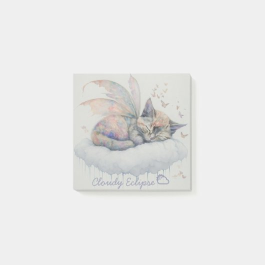 Sleepy Tortie Fairy Post-it Klebezettel (Vorderseite)