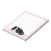 Sleepy Tuxedo Katze {pink} Notizblock (Rotiert)