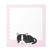 Sleepy Tuxedo Katze {pink} Notizblock (Vorderseite)