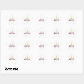 Sleepy Unicorn Geburtstag Baby Shower Star Sticker (Blatt)