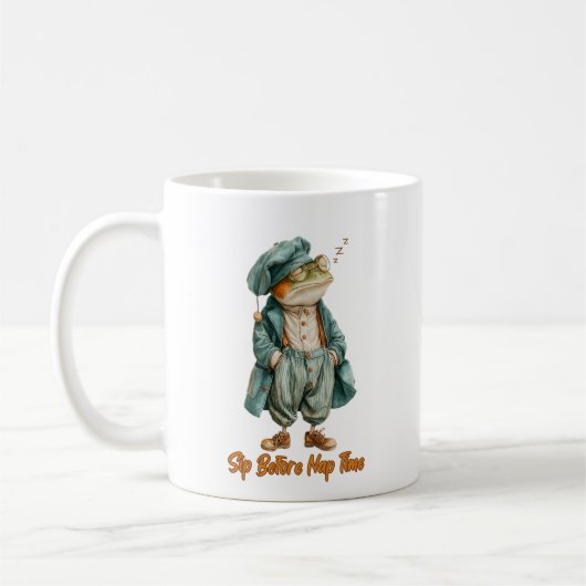 Sleepy Vintage Frog Coffee Mug Kaffeetasse (Links)