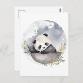 Sleepy Watercolor Baby Panda Bear Postkarte (Vorne/Hinten)