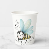 Sleepy Whimsical Bee Pappbecher (Rückseite)