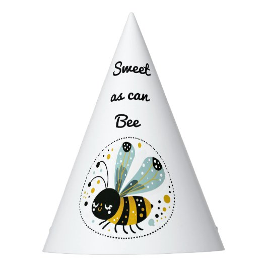 Sleepy Whimsical Bee Partyhütchen (Vorderseite)