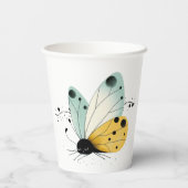 Sleepy Whimsical Butterfly Pappbecher (Rückseite)
