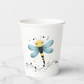 Sleepy Whimsical Dragonfly Paper Cup Pappbecher (Vorderseite)