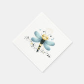 Sleepy Whimsical Dragonfly Serviette (Ecke)
