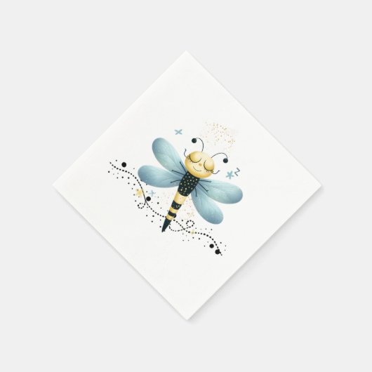 Sleepy Whimsical Dragonfly Serviette (Ecke)