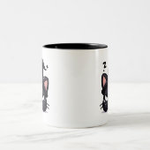 Sleepy Witch Cat Head | Halloween Mug Two-Sided Co Zweifarbige Tasse (Mittel)
