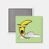 Sleepy Yellow Moon Magnet (Vorderseite/Rückseite)