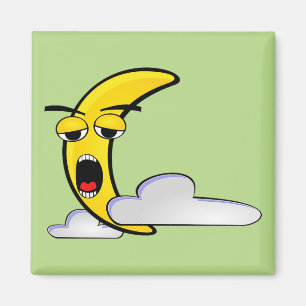 Sleepy Yellow Moon Magnet