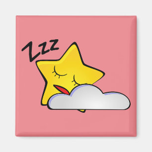 Sleepy Yellow Star Magnet