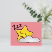 Sleepy Yellow Star Postcard Postkarte (Stehend Vorderseite)