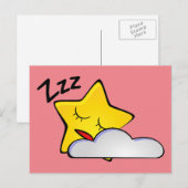 Sleepy Yellow Star Postcard Postkarte (Vorne/Hinten)
