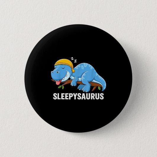 Sleepysaurus Dinosaur Pajama Sleeng Button (Vorderseite)