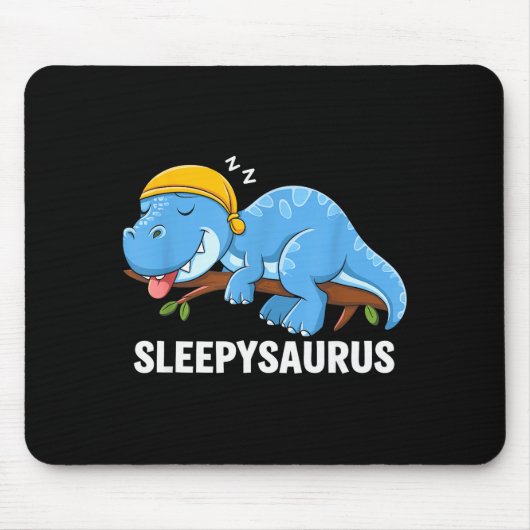 Sleepysaurus Dinosaur Pajama Sleeng  Mousepad (Vorne)