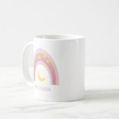 'Sleepytime Rainbow', Niedlicher Boho Pink-Brauch Kaffeetasse (Vorderseite Links)