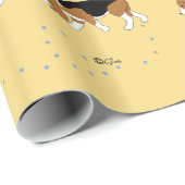 Sleepytown Beagle-Verpackungs-Papier (gelbes BG) Geschenkpapier (Rolleneckpunkt)