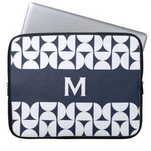 Sleeve für Laptop im modernen Navy-Geometrie-Stil 