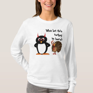 Sleeved Shirt die Penguin-Türkei-Feiertags lang