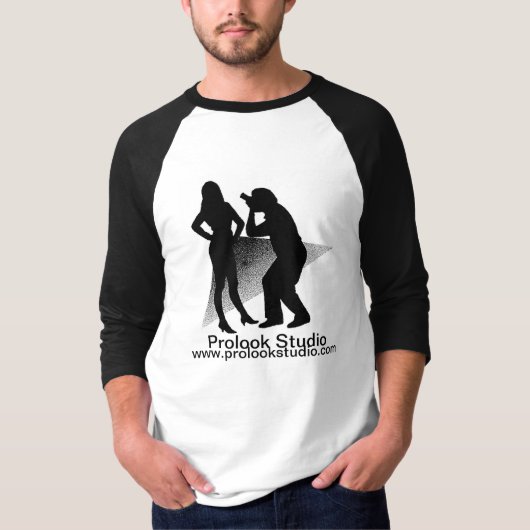 Sleeved T-Stück Prolook Studios Schwarzes T-Shirt (Vorderseite)